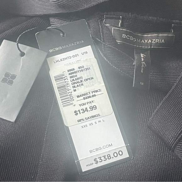 NEW BCBGMAXAZRIA Oralie Cutout Back Dress Black Bandage Style Mini Medium - Picture 7 of 10